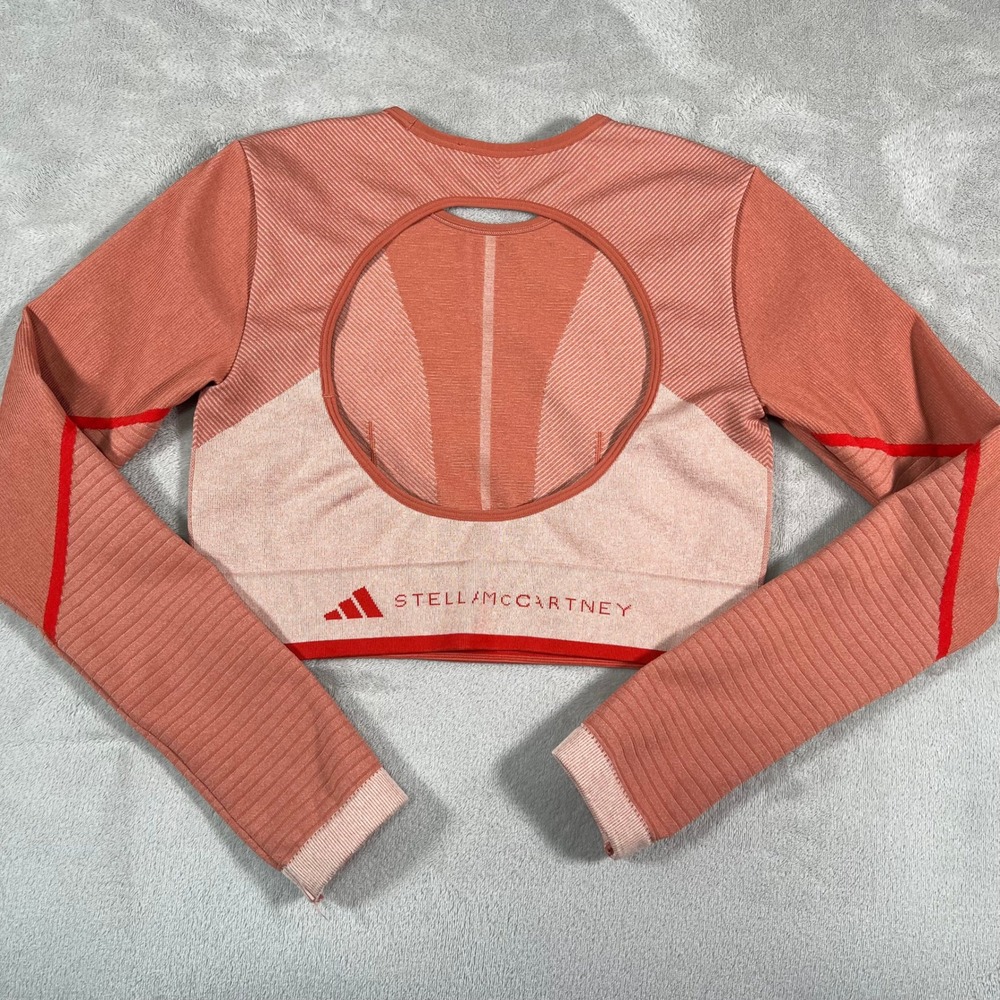 Adidas Stella McCartney True Strength Seamless Crop Top Red Women's Size Medium - Picture 2 of 9